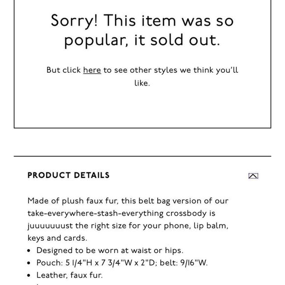 Madewell Simple pouch belt bag in  faux fur - Picture 4 of 7